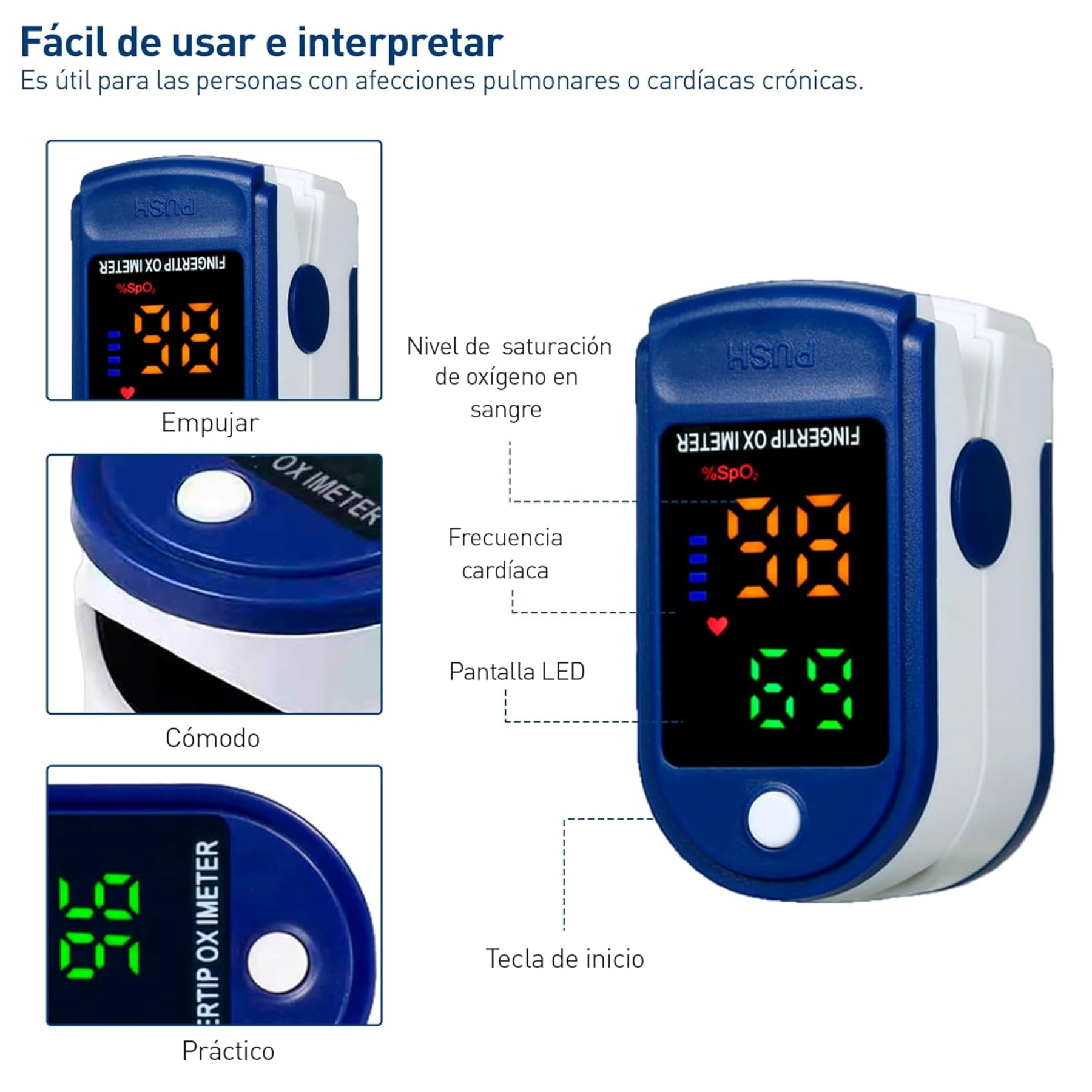 SATURÓMETRO OXIMETRO DE PULSO DIGITAL